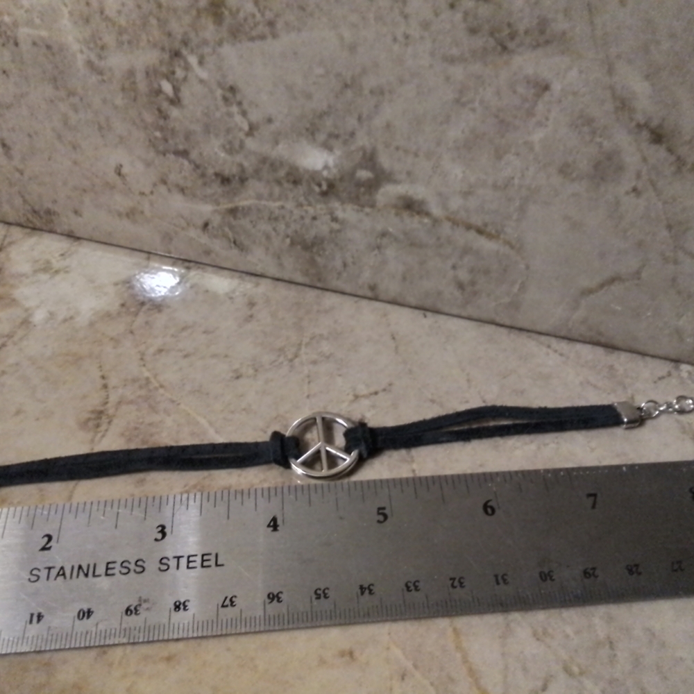 Black Peace Sign Bracelet